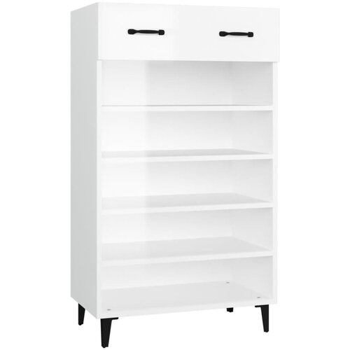 Maison Chic Omarica za obutev - Kopa za čevlje visok sijaj bela 60x35x105 cm konstruiran les, (21776168) Slike