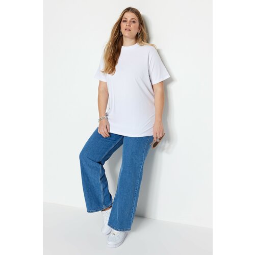 Trendyol Curve Plus Size T-Shirt - White - Relaxed fit Cene