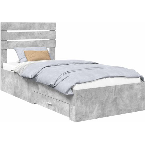  Krevetna konstrukcija Betonski sivi i srebrna 70 x 190 cm Slike