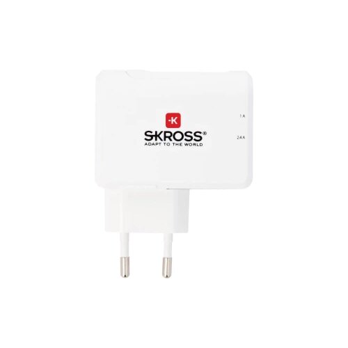 Skross 2.800111 USB punjač Utičnica Izlazna struja maks. 3.4 A 2 x Mu&amp;scaron;ki konektor USB Slike