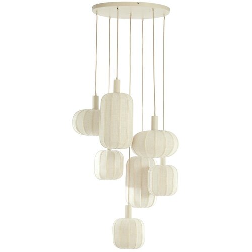 Light & Living Kremno bela viseča svetilka s tekstilnim senčilom ø 50 cm Tufia – Cene