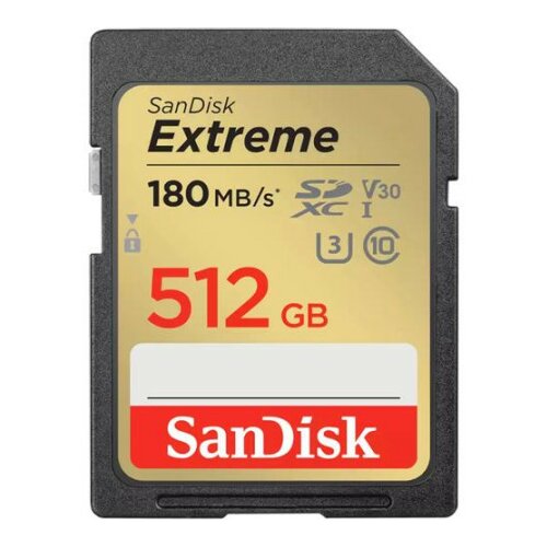 San Disk SDXC 512GB Extreme, 180MB/s UHS-I Class10 U3 V30 Cene