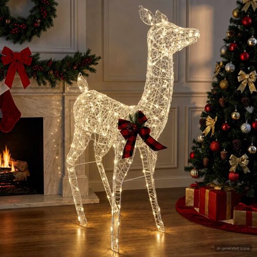  3D Božićni irvas LOVIISA 200 LED lampica Topla bijela - Topla bijela 96 x 40 x 140 cm Slike