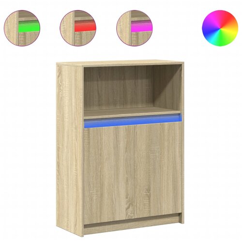 Maison Chic Komoda - Predalnik z LED sonoma hrast 72x34x100 cm inženirski les, (21720806) Cene