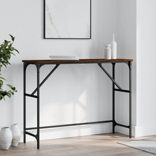 vidaXL Konzolni stol boja smeđeg hrasta 100x32x75 cm konstruirano drvo Cijene