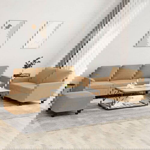 vidaXL 3-dijelni set sofa s jastucima smeđi baršunasti Cijene