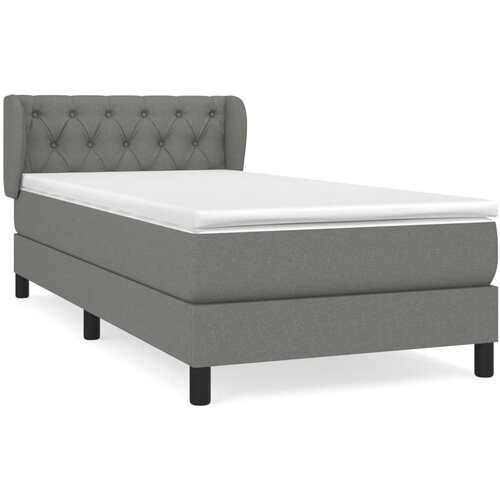 Maison Chic Box spring postelja - Vzmetna postelja z vzmetnico temno siva 80x200 cm blago SL13852, (21907203) Slike