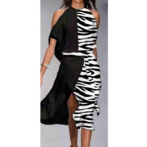 Fenzy Elegantna Midi Haljina S Uzorkom Lottera, Crna Cijene