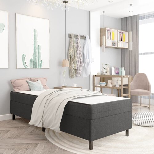  Krevet od tkanine s oprugama tamnosivi 100 x 200 cm Cijene
