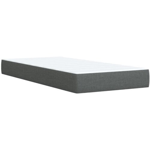  Krevet s oprugama i madracem tamnosivi 100 x 200 cm od tkanine Slike