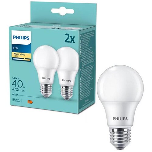  SET 2x LED sijalica Philips A60 E27/4,9W/230V 2700K Cene