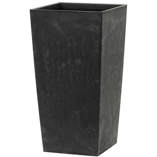 Prosperplast saksija kvadratna visoka reljefna - antracit S433 / 26×26×50 cm Slike