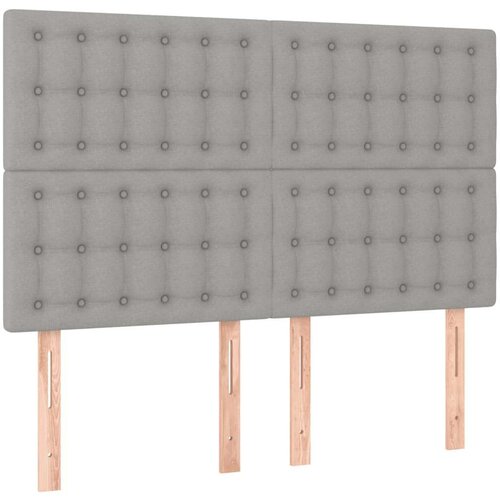  Krevet box spring s madracem svjetlosivi 140x200 cm od tkanine Slike
