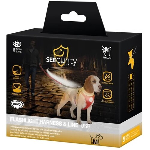 Duvoplus seecurity komplet am i povodac sa led svetlom na usb punjenje 35-45 cm Slike