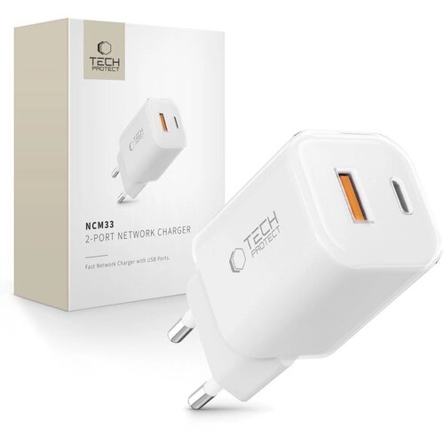 TECH-PROTECT STENSKI POLNILEC NCM33W 2-PORTNI PD33W QC3.0 ZA APPLE, (5000337510) Slike