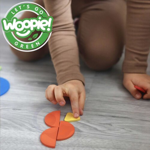 Woopie Green drvena Montessori slagalica, 40 uzoraka za preslagivanje, 55 kom. Slike