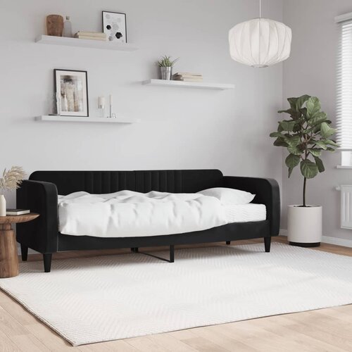  The Living Store Dnevna postelja z vzmetnico črna 80x200 cm žamet - Dnevna Postelja Z Vzmetnico, (21441577) Slike