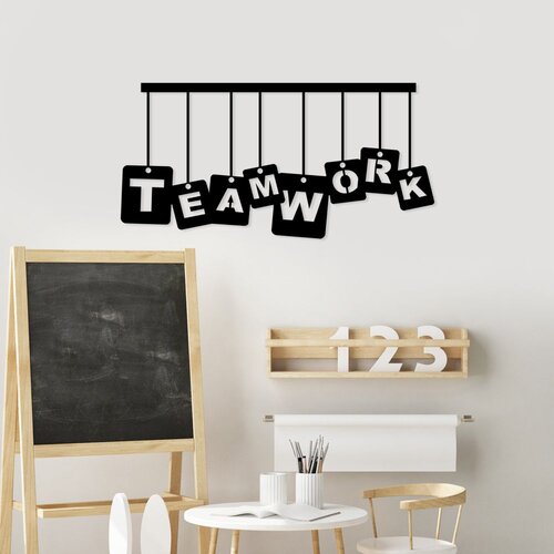 Wallity Zidna dekoracija Teamwork, 35 x 70 cm, Crna Cene