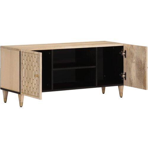 Maison Chic TV omarica - TV stojalo - Televizijska omarica 105x33x46 cm trden mangov les, (21699476) Slike