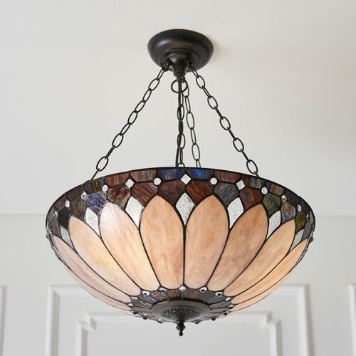  Endon 63976 - Luster na lancu Tiffany BROOKLYN 3xE27/60W/230V prečnika 50 cm Slike