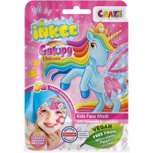 Craze INKEE Unicorn maska iz platna za otroke 5y+ 1 kos Slike