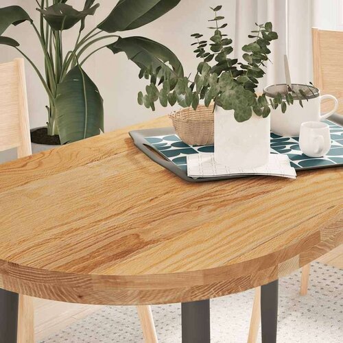 vidaXL Stolna ploča svjetlosmeđa 120x60x4 cm ovalna masivna hrastovina Cene