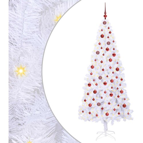  Umjetno božićno drvce s stalakom Bijelo 210 cm PVC i čelik Slike