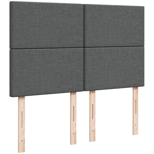  Krevet s oprugama i madracem tamnosivi 140x190 cm od tkanine Slike
