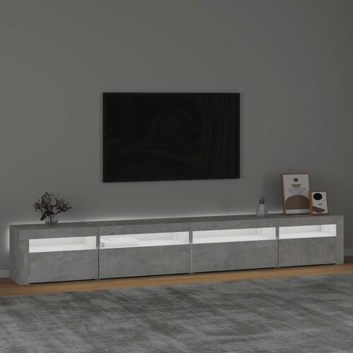  ormarić s LED svjetlima siva boja betona 270 x 35 x 40 cm Slike