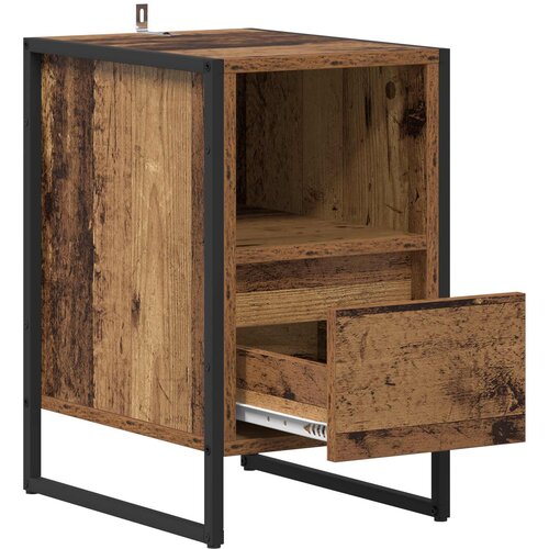  Noćni ormarić s ladicama 2 pcs Staro drvo 39,5 x 30 x 50 cm Slike