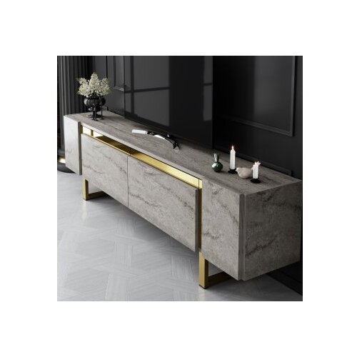 Hanah home tv polica yildiz travertine gold Slike