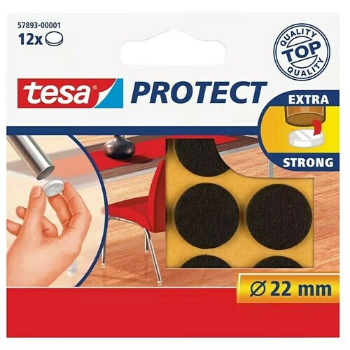 Tesa Podložna pločica od filca Protect (12 Kom., Smeđa) Slike