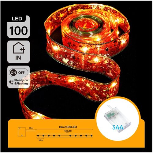 Aigostar LED lanac 100xLED/3xAA 10m topla bela crvena Cene