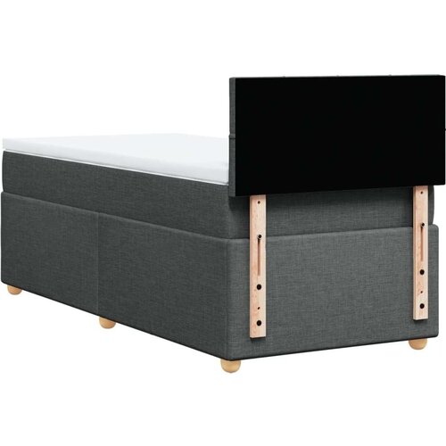 VidaXL Krevet s oprugama i madracem tamnosivi 90 x 190 cm od tkanine Slike