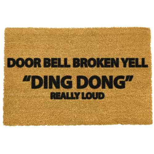 Artsy Doormats otirač od prirodnih kokosovih vlakana Yell Ding Dong, 40 x 60 cm