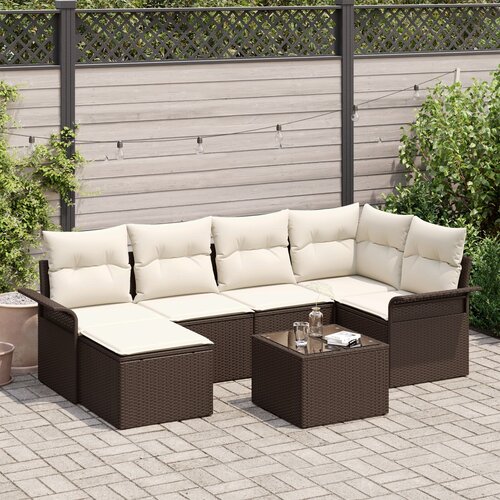 VidaXL 6-dijelni vrtni sofa set s jastučićima sivi poli ratan Slike