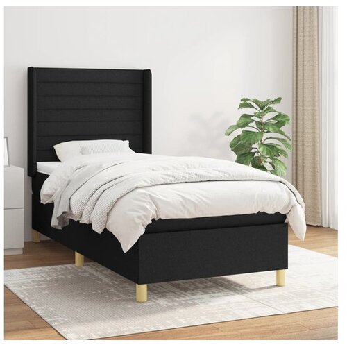  Box spring krevet s madracem crni 90x190 cm od tkanine Cene
