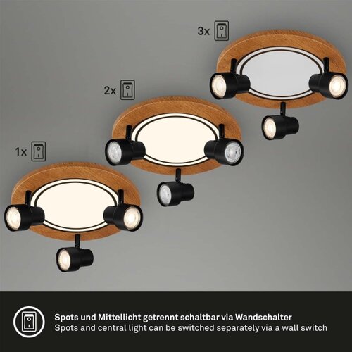 BRILO LED stropna svetiljka LED/12W/230V + 3xGU10/9W 3000K Slike