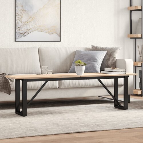  The Living Store Klubska mizica O okvir 160x40x45 cm trdna borovina lito železo - Klubska Mizica, (21495609) Slike