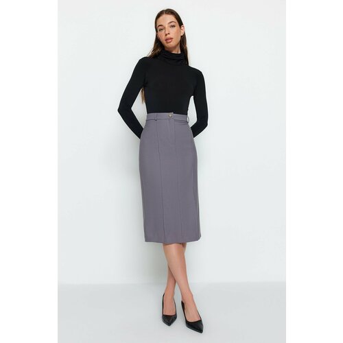 Trendyol Skirt - Gray - Midi Slike