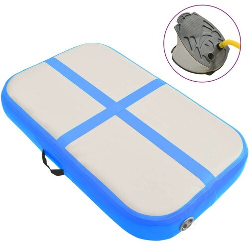 VidaXL Strunjača na napuhavanje s crpkom 60 x 100 x 15 cm PVC plava Slike