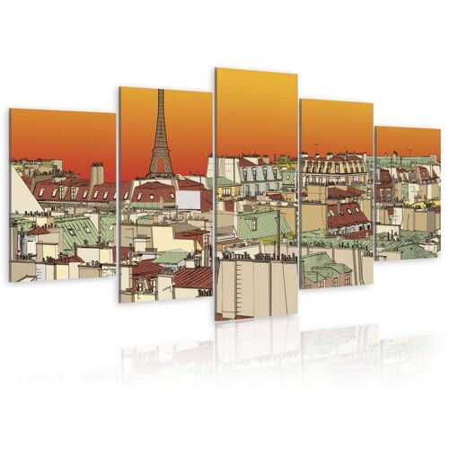  Slika - Parisian sky in orange colour 100x50 Cijene