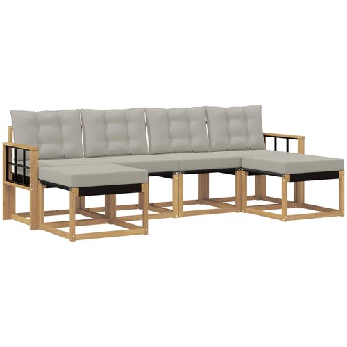 vidaXL Zunanja garnitura za sedenje 6 pcs Bela in svetlo siva, (5000282380) Cene