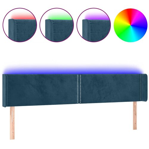  LED uzglavlje tamnoplavo 163x16x78/88 cm bar&amp;scaron;unasto Slike