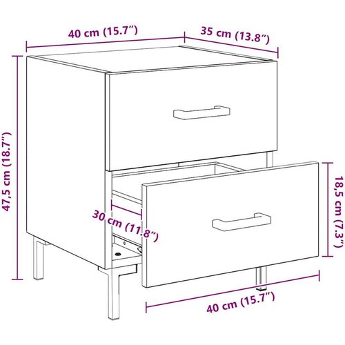  Noćni ormar s ladicama 2 pcs Crni hrast 40 x 35 x 47 5 cm Slike