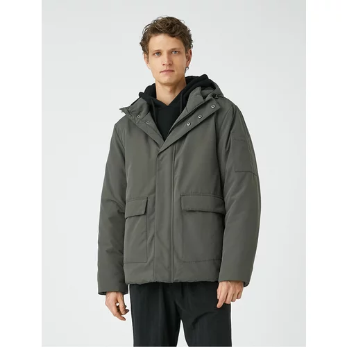 Koton Hooded Anorak Pocket Detailed Zippered Snap Buttons.