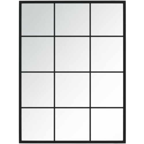 vidaXL Stensko ogledalo črno 80x60 cm kovinsko, (20798356) Cene