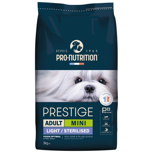 Pro Nutrition Suva hrana za pse Prestige Adult Mini Light/Sterilised, 3kg Slike