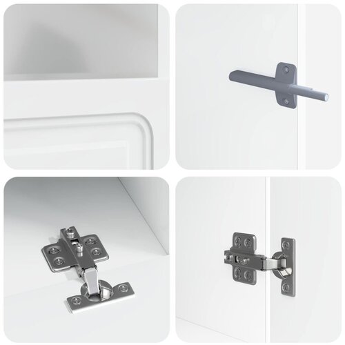  5-dijelni LED TV ormarić Bijela visokog sjaja Konstruirano drvo - Bijela visokog sjaja 81 cm Slike