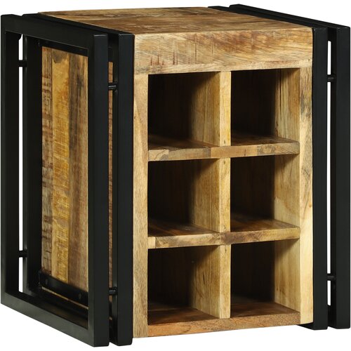 VidaXL Stalak za vino 34.5 x 35 x 39 cm Čvrsto drvo Hrapavo drvo manga Slike